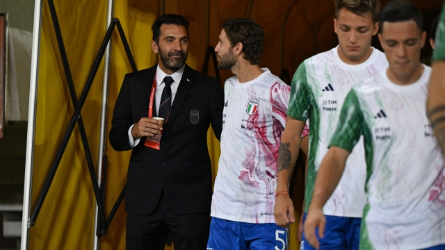 SKOPJE, MACEDONIA - SEPTEMBER 09:  Gianluigi Buffon of Italy attends before the UEFA EURO 2024 European qualifier match between North Macedonia and Italy at National Arena Todor Proeski on September 09, 2023 in Skopje, Macedonia. (Photo by Claudio Villa/Getty Images)