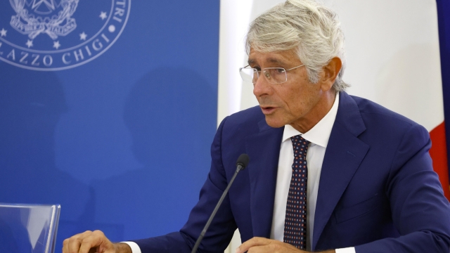 Italian Minister for Sport and Youth Andrea Abodi during a press conference at the end of a meeting of the Council of Ministers, 7 September 2023. ANSA/FABIO FRUSTACI