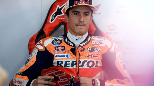Repsol Honda Team rider Marc Marquez of Spain prepares for the MotoGP class free practice session of the Japanese Grand Prix at the Mobility Resort Motegi in Motegi, Tochigi prefecture on September 29, 2023. (Photo by Toshifumi KITAMURA / AFP)