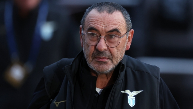 GLASGOW, SCOTLAND - OCTOBER 04: Maurizio Sarri, Head Coach of Lazio, arrives at the stadium prior to the UEFA Champions League match between Celtic FC and SS Lazio at Celtic Park Stadium on October 04, 2023 in Glasgow, Scotland. (Photo by Ian MacNicol/Getty Images)