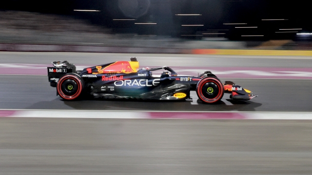Red Bull Racing's Dutch driver Max Verstappen drives during the qualifying session ahead of the Qatari Formula One Grand Prix at the Lusail International Circuit on October 6, 2023. (Photo by Giuseppe CACACE / AFP)