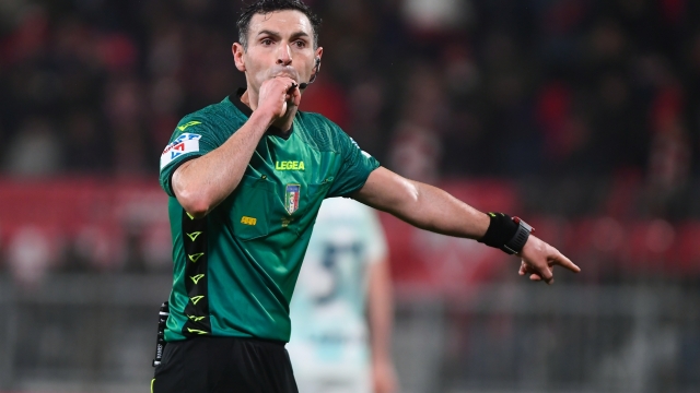 Foto Claudio Grassi/LaPresse 7 Gennaio 2023 - Monza, Italia - sport, calcio - Monza vs Inter - Campionato italiano di calcio Serie A TIM 2022/2023 - U-Power Stadium. Nella foto: l?arbitro Juan Luca Sacchi di Macerata January 7, 2023 - Monza, Italy - sport, soccer - AC Monza vs FC Inter Milan - Italian Serie A TIM Football Championship 2022/2023 - U-Power Stadium. In the pic: referee Juan Luca Sacchi from Macerata