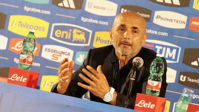 Italian National soccer team head coach Luciano Spalletti during a press conference in occasion of a training session on the eve of Euro 2024 qualifying soccer match between Italy and Malta, Bari, Italy, 13 October 2023.    ANSA/DONATO FASANO