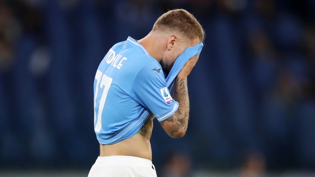 ROME, ITALY - SEPTEMBER 23: Ciro Immobile of Lazio reacts during the Serie A TIM match between SS Lazio and AC Monza at Stadio Olimpico on September 23, 2023 in Rome, Italy. (Photo by Paolo Bruno/Getty Images)