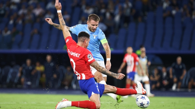 Ciro Immobile of Lazio kicks the ball  during the UEFA Champions League, Group E football match between SS Lazio and Atletico Madrid on September 19, 2023 at Stadio Olimpico in Rome, Italy, ANSA/FEDERICO PROIETTI