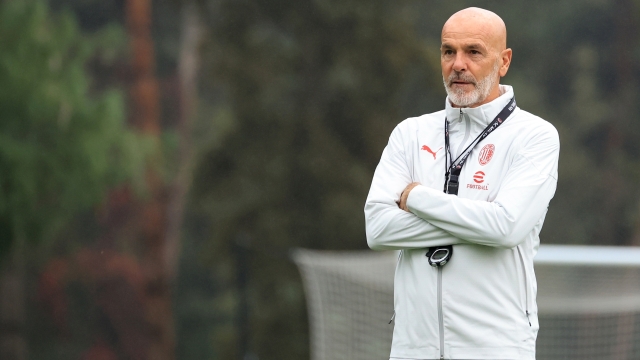 CAIRATE, ITALY - OCTOBER 19: Stefano Pioli Head coach of AC Milan looks on during an AC Milan training session at Milanello on October 19, 2023 in Cairate, Italy. (Photo by Giuseppe Cottini/AC Milan via Getty Images)