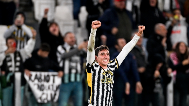 TURIN, ITALY - OCTOBER 28: Andrea Cambiaso of Juventus celebrates after scoring his team's first goal duringthe Serie A TIM match between Juventus and Hellas Verona FC at Allianz Stadium on October 28, 2023 in Turin, Italy. (Photo by Daniele Badolato - Juventus FC/Juventus FC via Getty Images)
