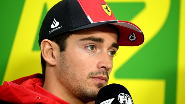 SAO PAULO, BRAZIL - NOVEMBER 02: Charles Leclerc of Monaco and Ferrari talks in the Drivers Press Conference during previews ahead of the F1 Grand Prix of Brazil at Autodromo Jose Carlos Pace on November 02, 2023 in Sao Paulo, Brazil. (Photo by Clive Mason/Getty Images)