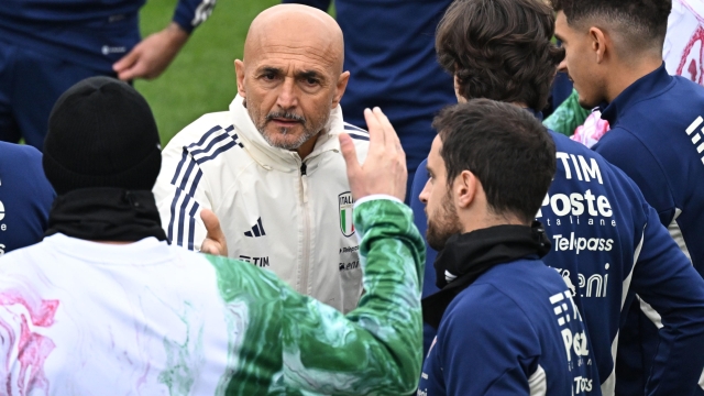 Head coach of the Italy national team, Luciano Spalletti during a training session of the Italian national soccer team at the Coverciano traning centre near Florence, Italy, 19 November 2023. ANSA/CLAUDIO GIOVANNINI