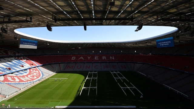 A general view taken on October 11, 2023 shows the Allianz Arena Stadium, home stadium of German first division football club FC Bayern Munich, in Munich, southern Germany. (Photo by Christof STACHE / AFP)