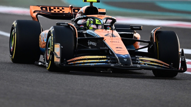 McLaren's British driver Lando Norris competes during the Abu Dhabi Formula One Grand Prix at the Yas Marina Circuit in the Emirati city on November 26, 2023. (Photo by Jewel SAMAD / AFP)