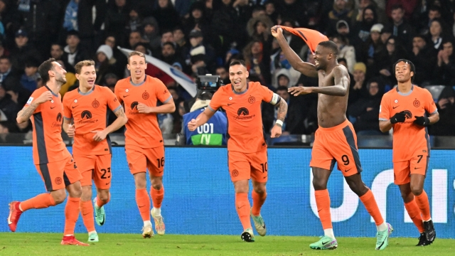 Inter?s forward Marcus Thuram  scores the goal    in action during the Italian Serie A soccer match SSC Napoli and FC Inter  at ' Diego Armando Maradona' stadium in Naples, Italy , 3 dicember 2023  ANSA / CIRO FUSCO