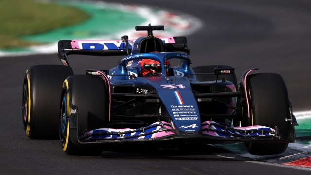 MONZA, ITALY - SEPTEMBER 01: Esteban Ocon of France driving the (31) Alpine F1 A523 Renault on track during practice ahead of the F1 Grand Prix of Italy at Autodromo Nazionale Monza on September 01, 2023 in Monza, Italy. (Photo by Ryan Pierse/Getty Images)