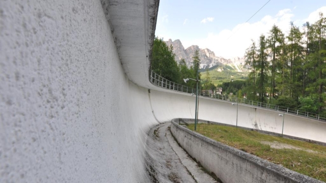 La pista per il bob 'Eugenio Monti' a Cortina, 01 agosto 2023.  ANSA