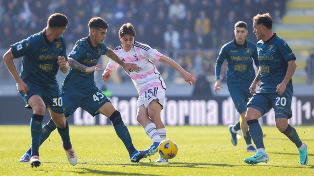 Kenan Yildiz of Juventus in action during the Serie A soccer match between Frosinone Calcio and Juventus FC at Benito Stirpe stadium in Frosinone, Italy, 23 December 2023. ANSA/FEDERICO PROIETTI