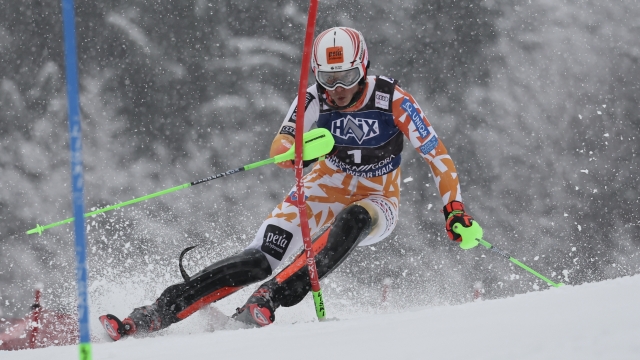 Slovakia's Petra Vlhova speeds down the course during the first run of an alpine ski, women's World Cup slalom race, in Kranjska Gora, Slovenia, Sunday, Jan. 7, 2024. (AP Photo/Marco Trovati)