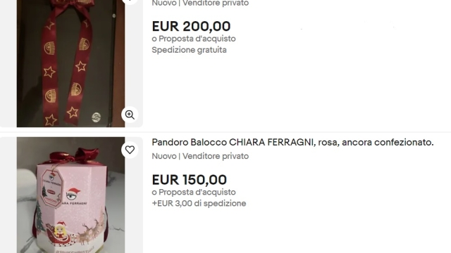 Caso Chiara Ferragni in vendita il pandoro su ebay