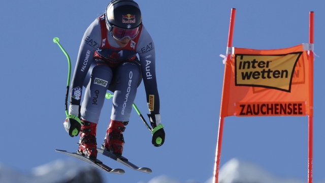 Italy's Sofia Goggia speeds down the course during an alpine ski, women's World Cup downhill race, in Altenmarkt-Zauchensee, Austria, Saturday, Jan. 13, 2024. (AP Photo/Marco Trovati)