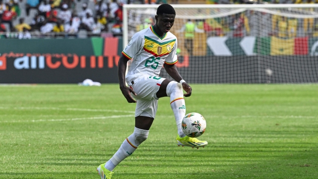 Senegal's midfielder #25 Lamine Camara controls the ball during the Africa Cup of Nations (CAN) 2024 group C football match between Senegal and Gambia at Stade Charles Konan Banny in Yamoussoukro on January 15, 2024. (Photo by Issouf SANOGO / AFP)