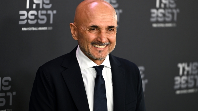 LONDON, ENGLAND - JANUARY 15: Italian Football Manager, Luciano Spalletti arrives on the Green Carpet ahead of The Best FIFA Football Awards 2023 at The Apollo Theatre on January 15, 2024 in London, England. (Photo by Kate Green/Getty Images)