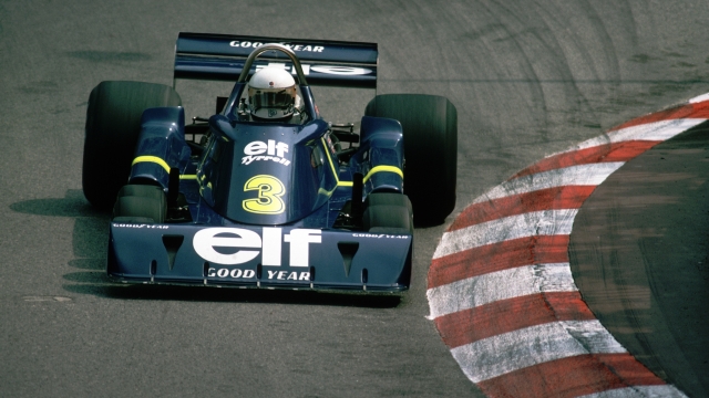9 Jun 1976:  Elf-Tyrrell driver Jody Sheckter of South Africa on his way to winning the Swedish Formula One Grand Prix held at the Anderstorp Circuit, in Sweden. \ Mandatory Credit:Tony Duffy/Getty Images