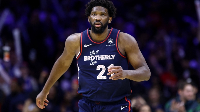 PHILADELPHIA, PENNSYLVANIA - JANUARY 22: Joel Embiid #21 of the Philadelphia 76ers looks on during the fourth quarter against the San Antonio Spurs at the Wells Fargo Center on January 22, 2024 in Philadelphia, Pennsylvania. NOTE TO USER: User expressly acknowledges and agrees that, by downloading and or using this photograph, User is consenting to the terms and conditions of the Getty Images License Agreement.   Tim Nwachukwu/Getty Images/AFP (Photo by Tim Nwachukwu / GETTY IMAGES NORTH AMERICA / Getty Images via AFP)