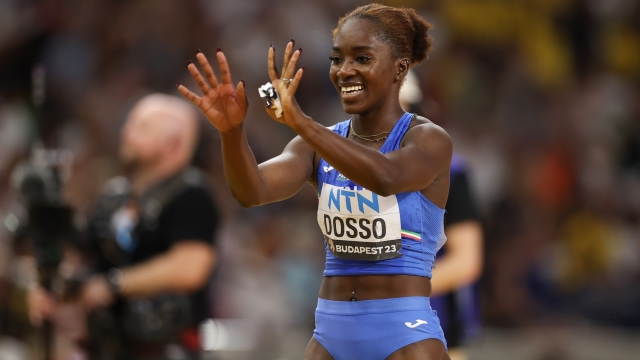 BUDAPEST, HUNGARY - AUGUST 21: Zaynab Dosso of Team Italy reacts after competing in the Women's 400m Semi-Final during day three of the World Athletics Championships Budapest 2023 at National Athletics Centre on August 21, 2023 in Budapest, Hungary. (Photo by Christian Petersen/Getty Images for World Athletics)