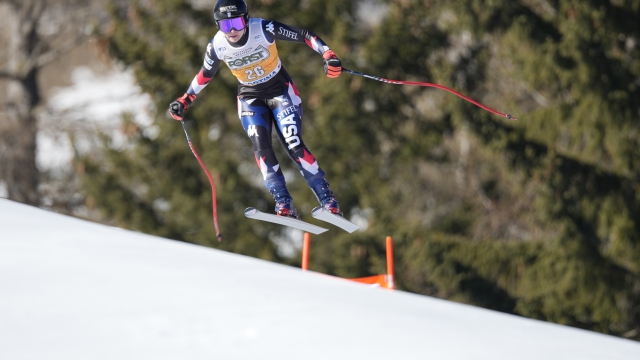 CORTINA D'AMPEZZO, ITALY - JANUARY 27: Jacqueline Wiles of Team United States in action during the Audi FIS Alpine Ski World Cup Women's Downhill on January 27, 2024 in Cortina d'Ampezzo, Italy. (Photo by Paul Brechu/Agence Zoom/Getty Images)