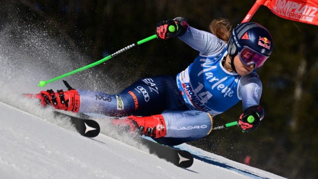 Italy's Sofia Goggia competes during the Women's Giant Slalom event of FIS Alpine Skiing World Cup in Kronplatz, Plan de Corones, Italy on January 30, 2024. (Photo by Tiziana FABI / AFP)