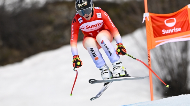 CRANS MONTANA, SWITZERLAND - FEBRUARY 16: Lara Gut-behrami of Team Switzerland in action during the Audi FIS Alpine Ski World Cup Women's Downhill on February 16, 2024 in Crans Montana, Switzerland. (Photo by Alain Grosclaude/Agence Zoom/Getty Images)