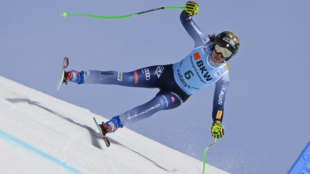 CRANS MONTANA, SWITZERLAND - FEBRUARY 18: Federica Brignone of Team Italy in action during the Audi FIS Alpine Ski World Cup Women's Super G on February 18, 2024 in Crans Montana, Switzerland. (Photo by Alain Grosclaude/Agence Zoom/Getty Images)