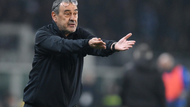 Lazio coach Maurizio Sarri gestures during the italian Serie A soccer match Torino FC vs SS Lazio at the Olimpico Grande Torino Stadium in Turin, Italy, 22 february 2024 ANSA/ALESSANDRO DI MARCO