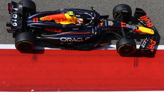BAHRAIN, BAHRAIN - FEBRUARY 23: Sergio Perez of Mexico driving the (11) Oracle Red Bull Racing RB20 on track during day three of F1 Testing at Bahrain International Circuit on February 23, 2024 in Bahrain, Bahrain. (Photo by Mark Thompson/Getty Images)