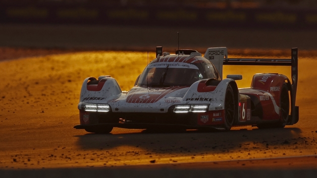 The #06 Porsche Penske Motorsport, Porsche 963 of Kevin Estre, Andre Lotterer, and Laurens Vanthoor takes part in the final day of racing action in the FIA World Endurance Championship 2024 at Lusail International Circuit on March 2, 2024 in Doha, Qatar. (Photo by KARIM JAAFAR / AFP)