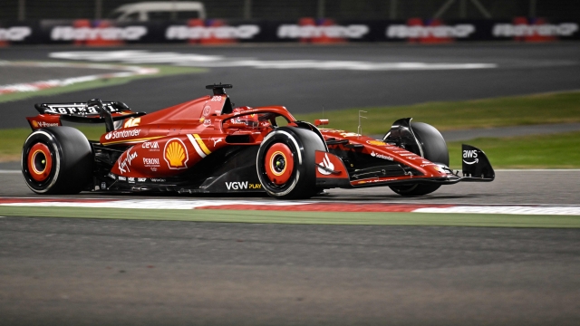 Ferrari's Monegasque driver Charles Leclerc drives during the Bahrain Formula One Grand Prix at the Bahrain International Circuit in Sakhir on March 2, 2024. (Photo by ANDREJ ISAKOVIC / AFP)