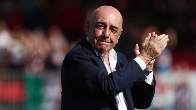 MONZA, ITALY - OCTOBER 08: CEO of AC Monza, Adriano Galliani, applauds the fans following the team's victory during the Serie A TIM match between AC Monza and US Salernitana at U-Power Stadium on October 08, 2023 in Monza, Italy. (Photo by Marco Luzzani/Getty Images)