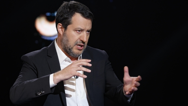 Il ministro delle Infrastrutture e dei Trasporti, Matteo Salvini durante la trasmissione televisiva Belve, in onda su Rai Due, Roma 28 marzo 2024. ANSA/FABIO FRUSTACI