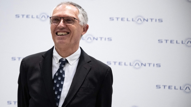 (FILES) Portuguese businessman and CEO of auto giant Stellantis, Carlos Tavares, attends the inauguration of eDCT Assembly Plant in Mirafiori Stellantis' factory in Turin, on April 10, 2024. A non-binding vote, but one that will be closely scrutinised: Stellantis shareholders, at a general meeting on April 16, 2024, will give their opinion on the remuneration of Carlos Tavares, the industrial giant's CEO, which has once again sparked controversy. According to the company's annual financial report, the boss of the world's fourth-largest car group could receive a total of around 36.5 million. (Photo by MARCO BERTORELLO / AFP)