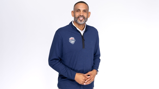 NEW YORK, NEW YORK - APRIL 17: Grant Hill poses for a portrait during the 2024 Team USA Media Summit at Marriott Marquis Hotel on April 17, 2024 in New York City.   Mike Coppola/Getty Images/AFP (Photo by Mike Coppola / GETTY IMAGES NORTH AMERICA / Getty Images via AFP)
