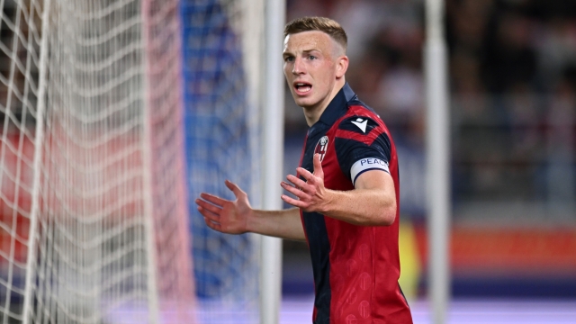 BOLOGNA, ITALY - APRIL 13: Lewis Ferguson of Bologna FC reacts during the Serie A TIM match between Bologna FC and AC Monza at Stadio Renato Dall'Ara on April 13, 2024 in Bologna, Italy. (Photo by Alessandro Sabattini/Getty Images)