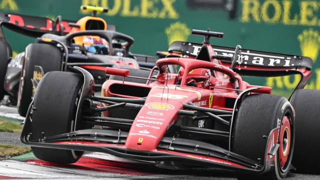 Ferrari's Monegasque driver Charles Leclerc drives during the Formula One Chinese Grand Prix at the Shanghai International Circuit in Shanghai on April 21, 2024. (Photo by Hector RETAMAL / AFP)