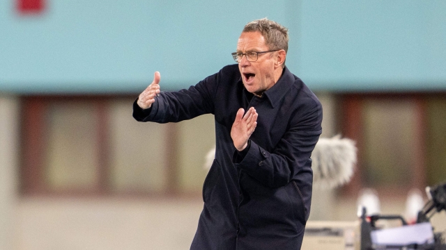 Austria's coach Ralf Rangnick gestures during the friendly football match between Austria and Turkey in Vienna, Austria, on March 26, 2024. (Photo by GEORG HOCHMUTH / APA / AFP) / Austria OUT