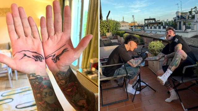 Chiara Ferragni festeggia 37 anni a Milano, Fedez a Roma si tatua i palmi delle mani