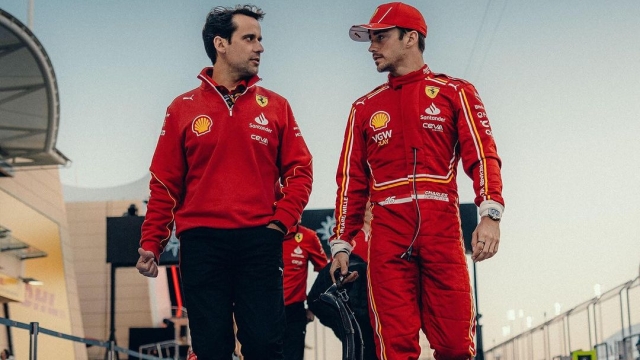 Charles Leclerc e Xavi Marcos Padros nel GP Bahrain 2024