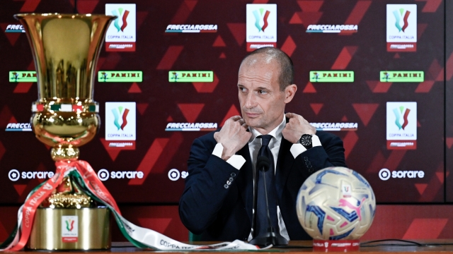 ROME, ITALY - MAY 14: Massimiliano Allegri of Juventus during the Coppa Italia press conference before the match with Atalanta on May 14, 2024 in Rome, Italy.  (Photo by Daniele Badolato - Juventus FC/Juventus FC via Getty Images)
