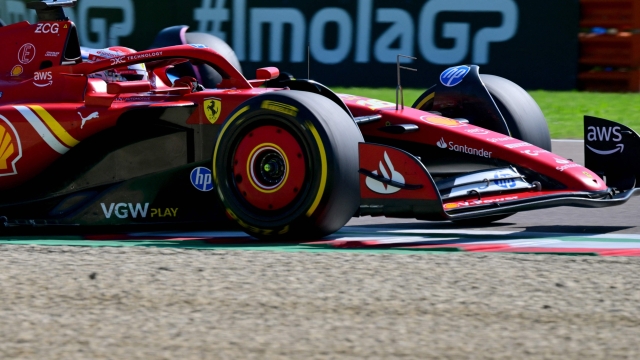 Ferrari's Monegasque driver Charles Leclerc competes during the qualifying session of Emilia Romagna Formula One Grand Prix at the Autodromo Enzo e Dino Ferrari race track in Imola on May 18, 2024. (Photo by ANDREJ ISAKOVIC / AFP)