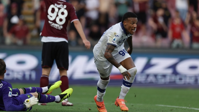Verona's Michael Folorunsho celebrates after scoring a goal   during the Serie A soccer match between Salernitana and Hellas Verona at the Arechi Stadium in Salerno, south Italy - Monday, May 20 , 2024. Sport - Soccer .  (Photo by Alessandro Garofalo/Lapresse)