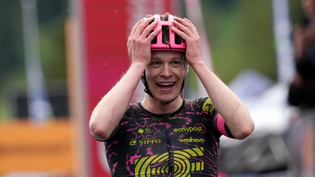 Steinhauser Georg (Team Ef Education Easy Post) winner, at the end of the stage 17 of the Giro d'Italia from Selva di Val Gardena to Passo Brocon, Italy - Wednesday, May 22, 2024 - Sport, Cycling (Photo by Gian Mattia D'Alberto / LaPresse)