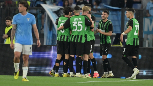 Sassuolo's Mattia Viti celebrates after scoring during the Serie A Tim soccer match between Lazio and Sassuolo at the Rome's Olympic stadium, Italy - Sunday  May 26, 2024 - Sport  Soccer ( Photo by Alfredo Falcone/LaPresse )