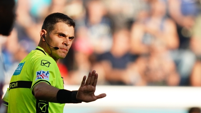 The referee Mr Sozza   during the Serie A soccer match between Atalanta  and Torino at the Gewiss Stadium  , north Italy - Sunday 26 May , 2024. Sport - Soccer . (Photo by Spada/LaPresse)